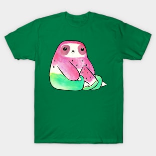 Watermelon Watercolor Sloth T-Shirt